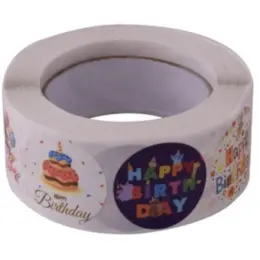 Sticker Roll - 500pc - Happy Birthday